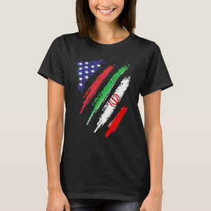 Iran American Grown Flag USA Patriot Heritage Mont T-shirt