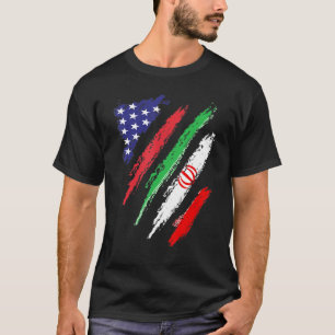 Iran Amerikaanse Geteelde Vlag VS Patriot Erfgoed T-shirt