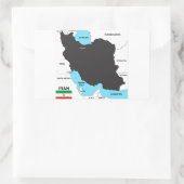 iran country map vlag rechthoekige sticker (Tas)