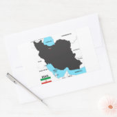 iran country map vlag rechthoekige sticker (Envelop)