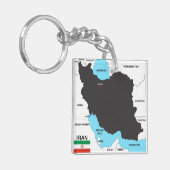 iran country map vlag sleutelhanger (Voorkant Links)