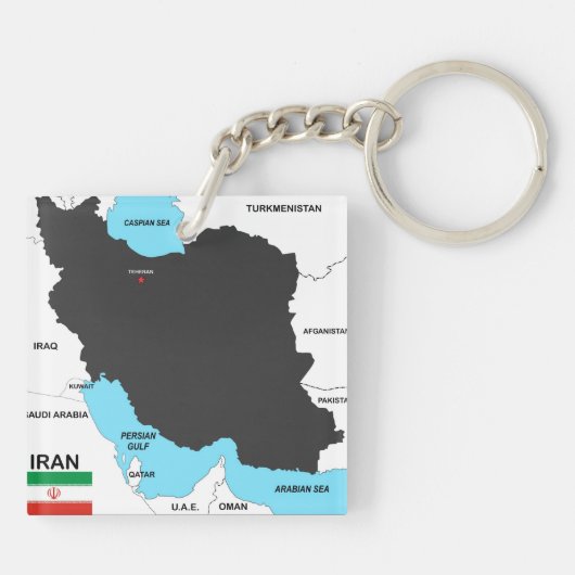 iran country map vlag sleutelhanger (Achterkant)