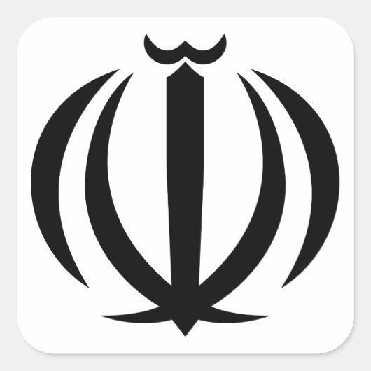 iran embleem vierkante sticker (Voorkant)