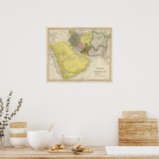 Iran en Saudi-Arabië Poster (Keuken)