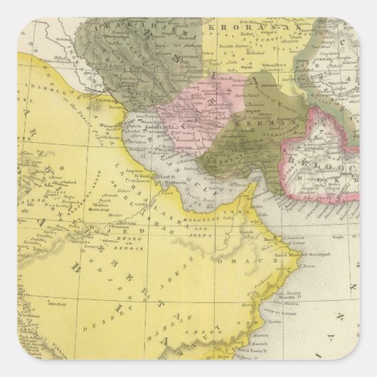 Iran en Saudi-Arabië Vierkante Sticker (Voorkant)