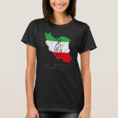 Iran Flag ALL TOGETHER FOR IRAN Farsi calligraphy, T-shirt (Voorkant)
