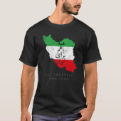 Iran Flag ALL TOGETHER FOR IRAN Farsi calligraphy, T-shirt (Voorkant)