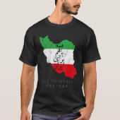 Iran Flag ALL TOGETHER FOR IRAN Farsi calligraphy, T-shirt (Voorkant)