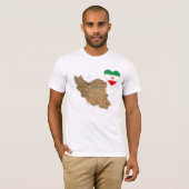 Iran Flag Heart en Map T-Shirt (Voorkant volledig)