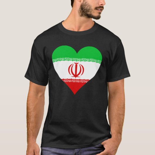 Iran Flag Heart Iran  Love Iran T-shirt (Voorkant)