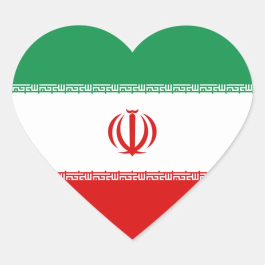 Iran Flag Heart Sticker (Voorkant)
