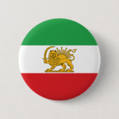 Iran Flag Lion And Sun Shah of Iran Flag Button (Voorkant)