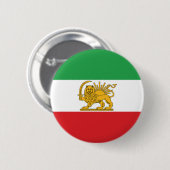 Iran Flag Lion And Sun Shah of Iran Flag Button (Voorkant /achterkant)
