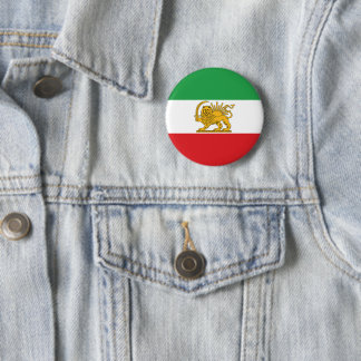Iran Flag Lion And Sun Shah of Iran Flag Button