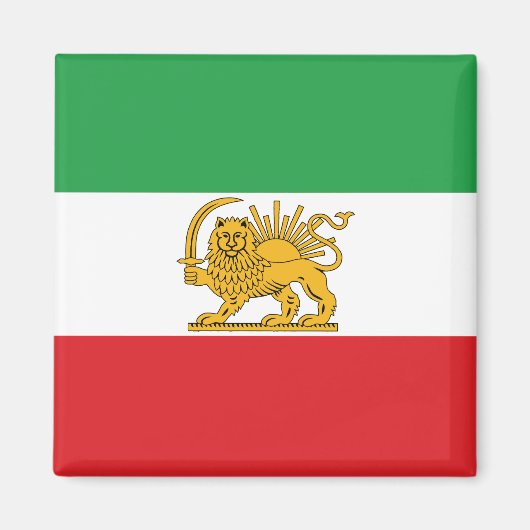 Iran Flag Lion And Sun Shah of Iran Flag Magnet (Voorkant)