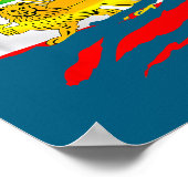 Iran Flag Map Lion Sun Awareness Support Poster (Hoek)