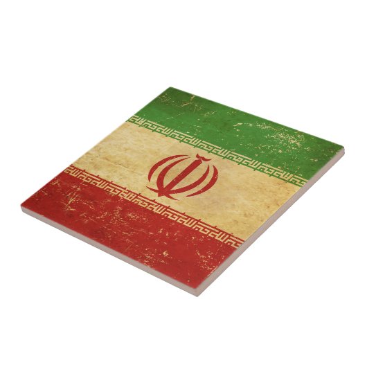 Iran Flag Ontwerp Keramische Tegel Tegeltje (Zijkant)