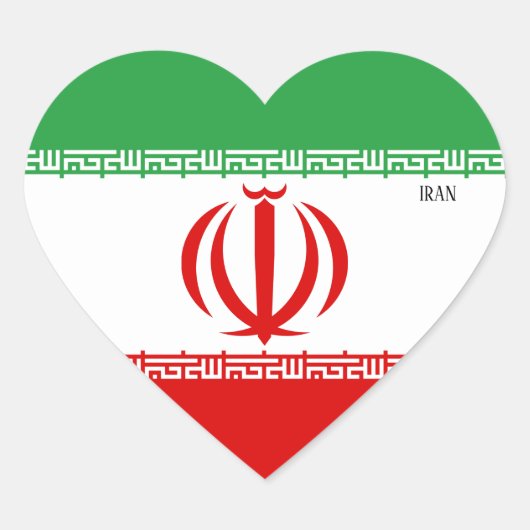 Iran Flag Splendid Patriotic Hart Sticker (Voorkant)
