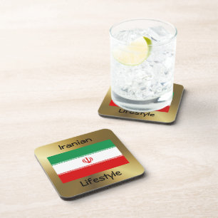 Iran Flag+Text Onderzetter
