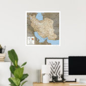 Iran Gedetailleerde kaart 1991 Poster (Thuiskantoor)