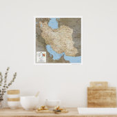 Iran Gedetailleerde kaart 1991 Poster (Keuken)