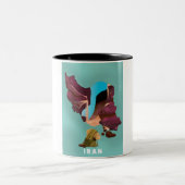 Iran geïllustreerd reisposterdrukbeeld tweekleurige koffiemok (Center)