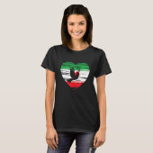 Iran hartsymbool vlag Iraanse vredesvrijheid vrij T-shirt (Voorkant volledig)