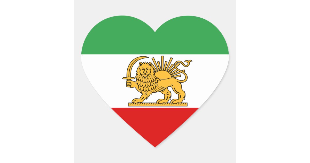 Iran PERSIA, voormalige Iraanse vlag, Perzische 2 (50 mm) vinyl bumperhelmstickers, stickers x4