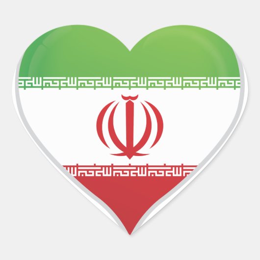 Iran houdt van vlag trots hart sticker (Voorkant)