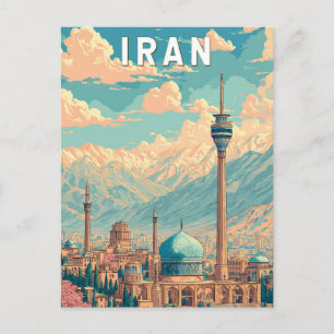 Iran Illustratie Reis Kunst Vintage Briefkaart