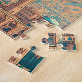 Iran Illustratie Reis Kunst Vintage Legpuzzel (Zijkant)