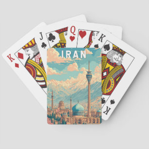 Iran Illustratie Reis Kunst Vintage Pokerkaarten