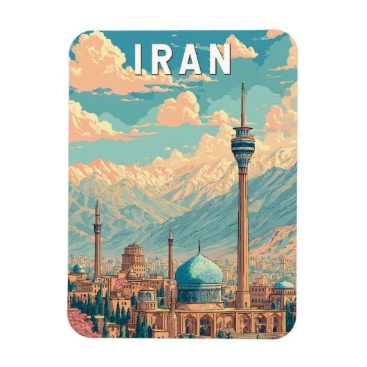 Iran Illustration Travel Art Vintage Magneet (Verticaal)