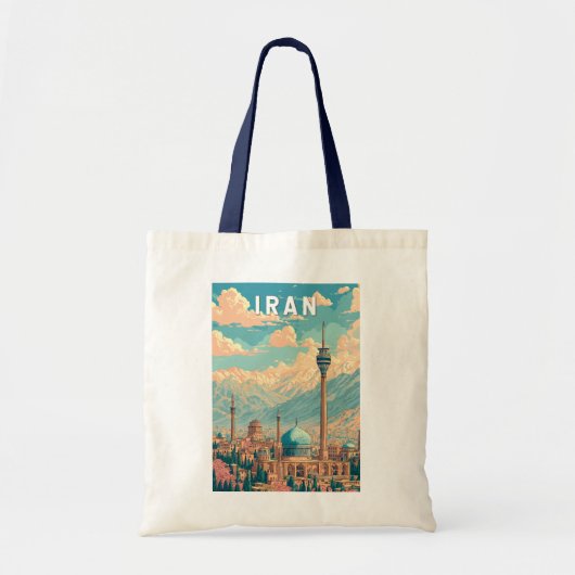 Iran Illustration Travel Art Vintage Tote Bag (Voorkant)