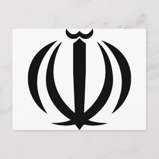 Iran IR, vlag, wapenschild, vlagkaart Briefkaart (Voorkant)