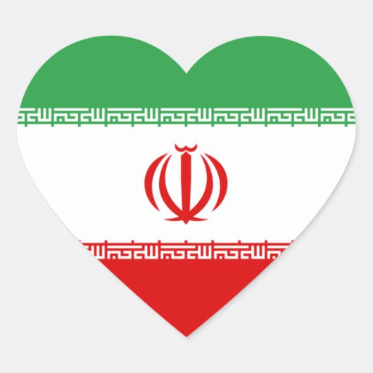 Iran/Iraans/Iraanse hartvlag Hart Sticker (Voorkant)