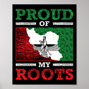Iran Iraans Perzisch Irani Vlag Iran Wortels Farsi Poster