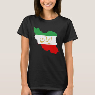 Iran kaart in 3 kleuren van de Ierse vlag I GreenW T-shirt