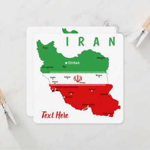 Iran kaart met vlag en embleem