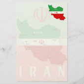 Iran kaart met vlag en embleem (Voorkant)