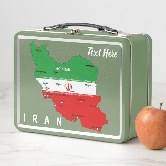 Iran Kaart met Vlag en Embleem (In situ)