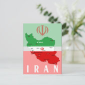 Iran kaart met vlag en embleem (Staand voorkant)