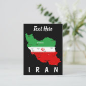 Iran Kaart met Vlag en Embleem (Staand voorkant)