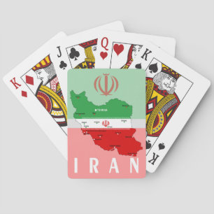 Iran kaart met vlag en embleem