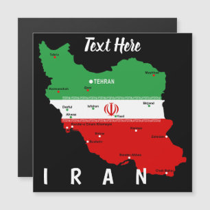 Iran kaart met vlag en embleem