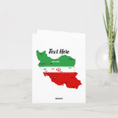 Iran kaart met vlag en embleem (Achterkant)
