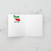 Iran kaart met vlag en embleem (Binnen)