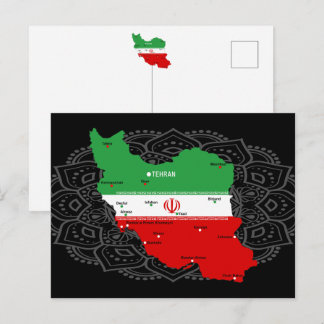 Iran Kaart met Vlag en Embleem