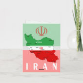 Iran kaart met vlag en embleem (Achterkant)