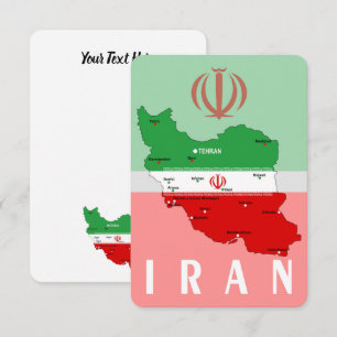 Iran kaart met vlag en embleem